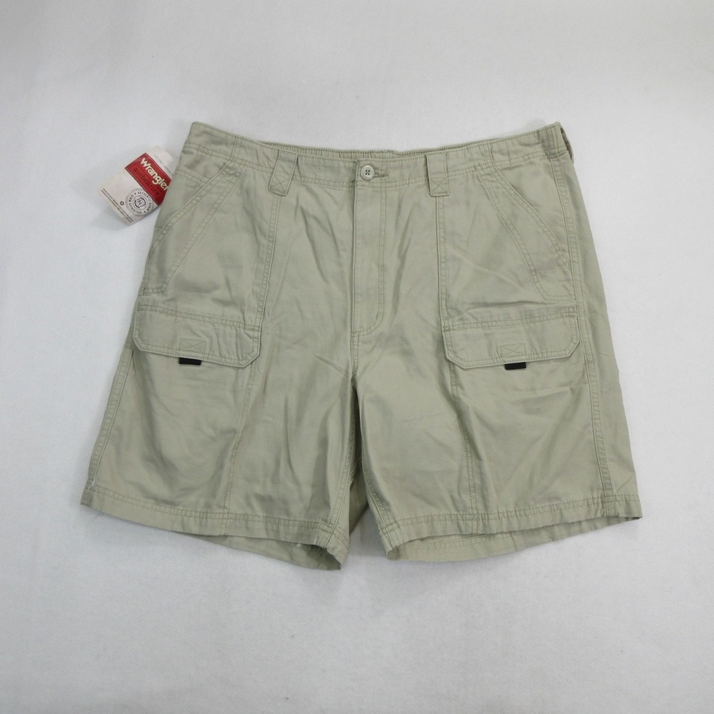 Wrangler Men's Shorts 40 Cargo Beige Tan Cotton Elastic Waist 10ZM904FR New